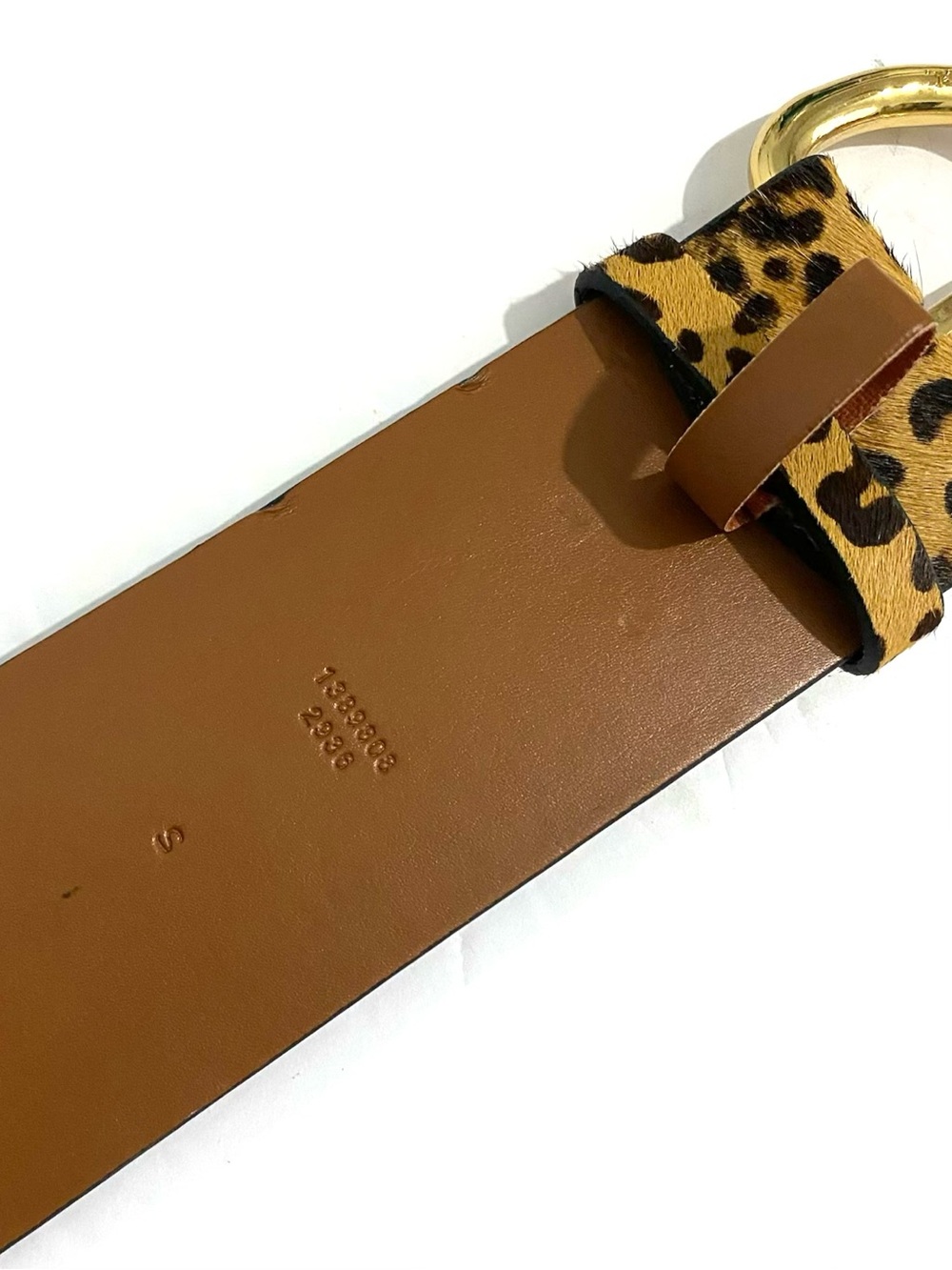 New Ralph Lauren Leather Leopard Print Calf Hair Belt Small Brown Black NWOT - Picture 7 of 12